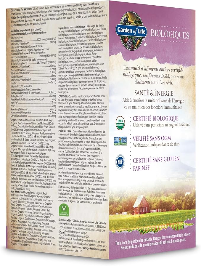 Garden of Life Organics Women's Once Daily Multivitamin