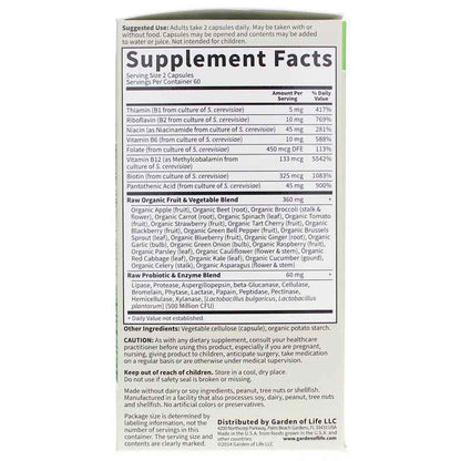 Garden of Life, RAW B-Complex, 60 Vegan Capsules