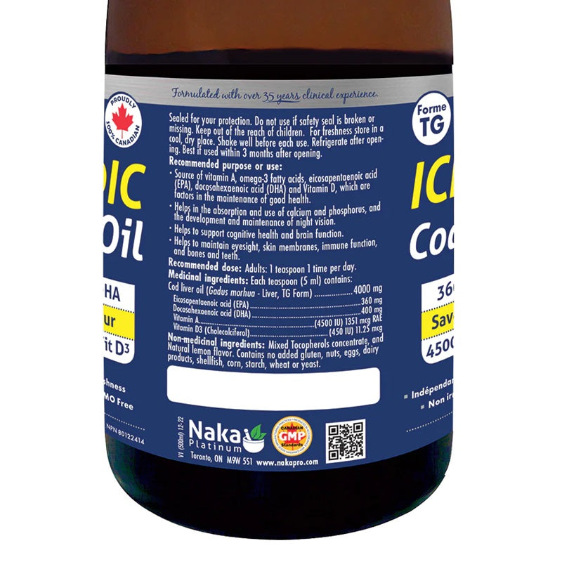 NAKA-Platinum Icelandic Cod Liver Oil - 80 softgels