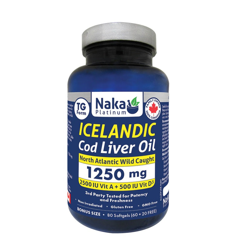 NAKA-Platinum Icelandic Cod Liver Oil - 80 softgels